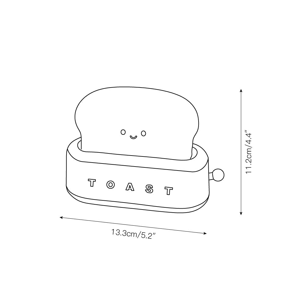Toaster Table Lamp (Built-in Battery) - Rechargeable Mini Bread Maker Night Light | Cordless Dimmable Desk Lamp