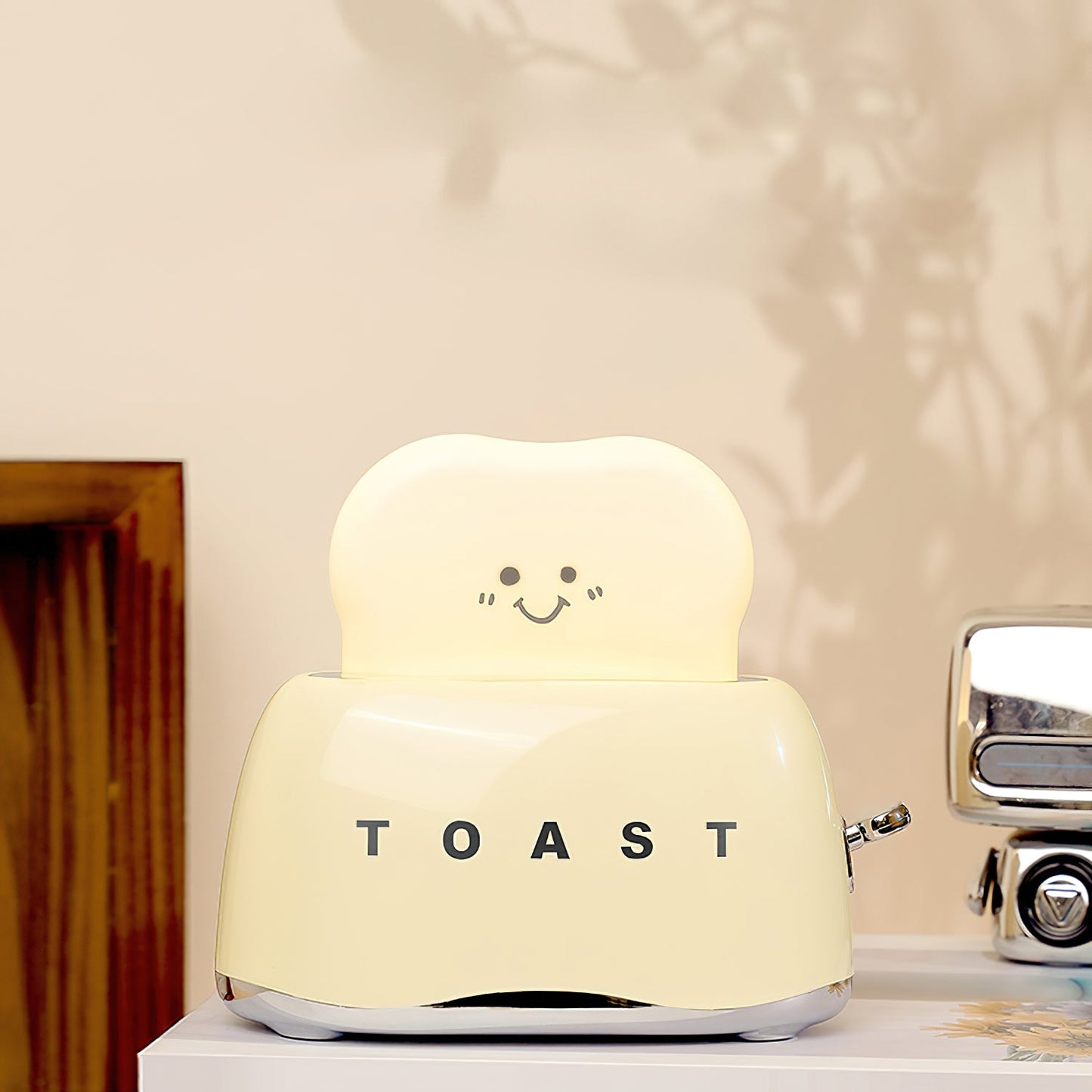 Toaster Table Lamp (Built-in Battery) - Rechargeable Mini Bread Maker Night Light | Cordless Dimmable Desk Lamp