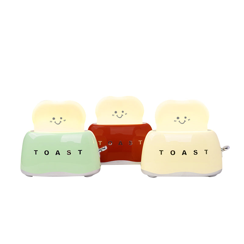 Toaster Table Lamp (Built-in Battery) - Rechargeable Mini Bread Maker Night Light | Cordless Dimmable Desk Lamp
