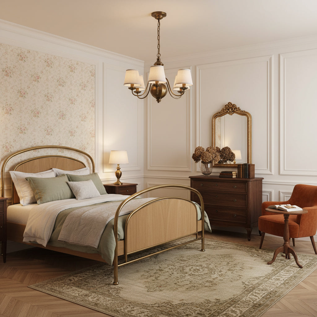 Tofty Chandelier - Classic Brass & Linen Fabric Lamp | Traditional Candelabra Pendant Light