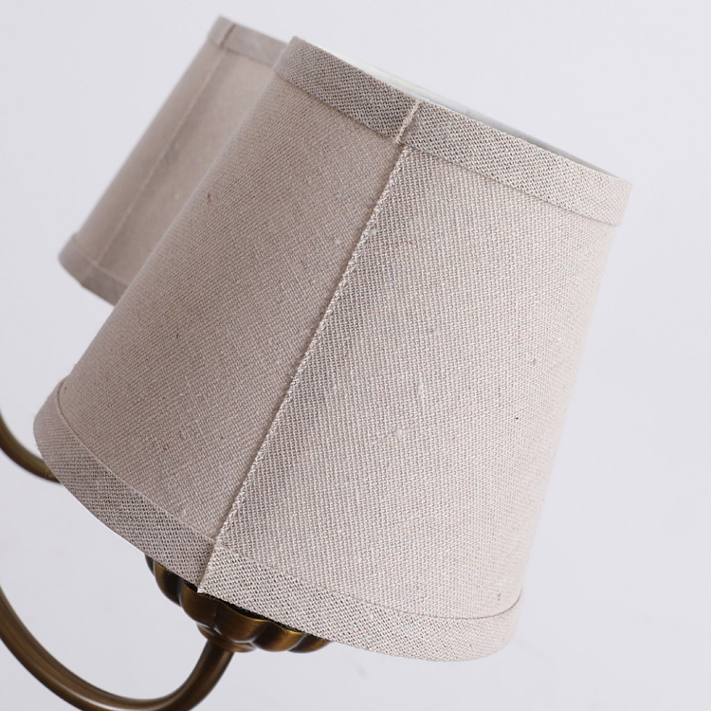 Tofty Chandelier - Classic Brass & Linen Fabric Lamp | Traditional Candelabra Pendant Light
