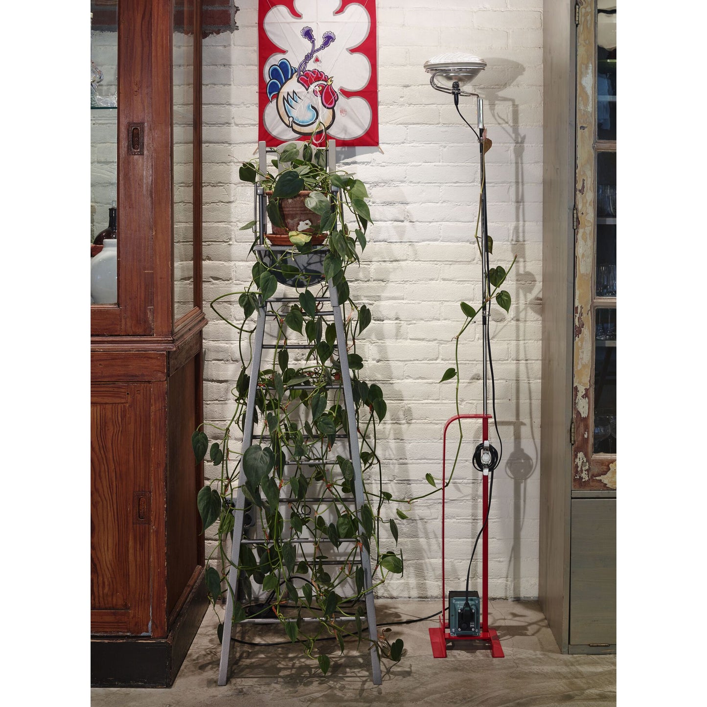 Toio Floor Lamp - Telescopic Stainless Steel & Iron Base Standing Lamp | Industrial Ready-Made Floor Light