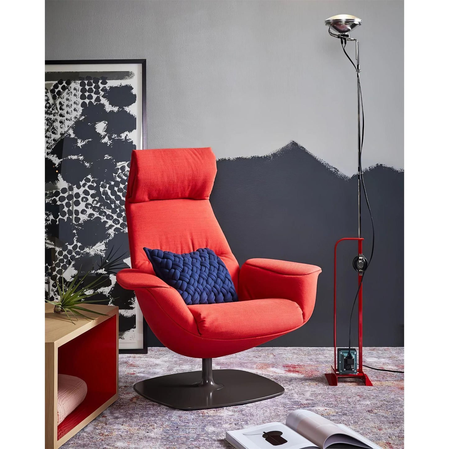 Toio Floor Lamp - Telescopic Stainless Steel & Iron Base Standing Lamp | Industrial Ready-Made Floor Light