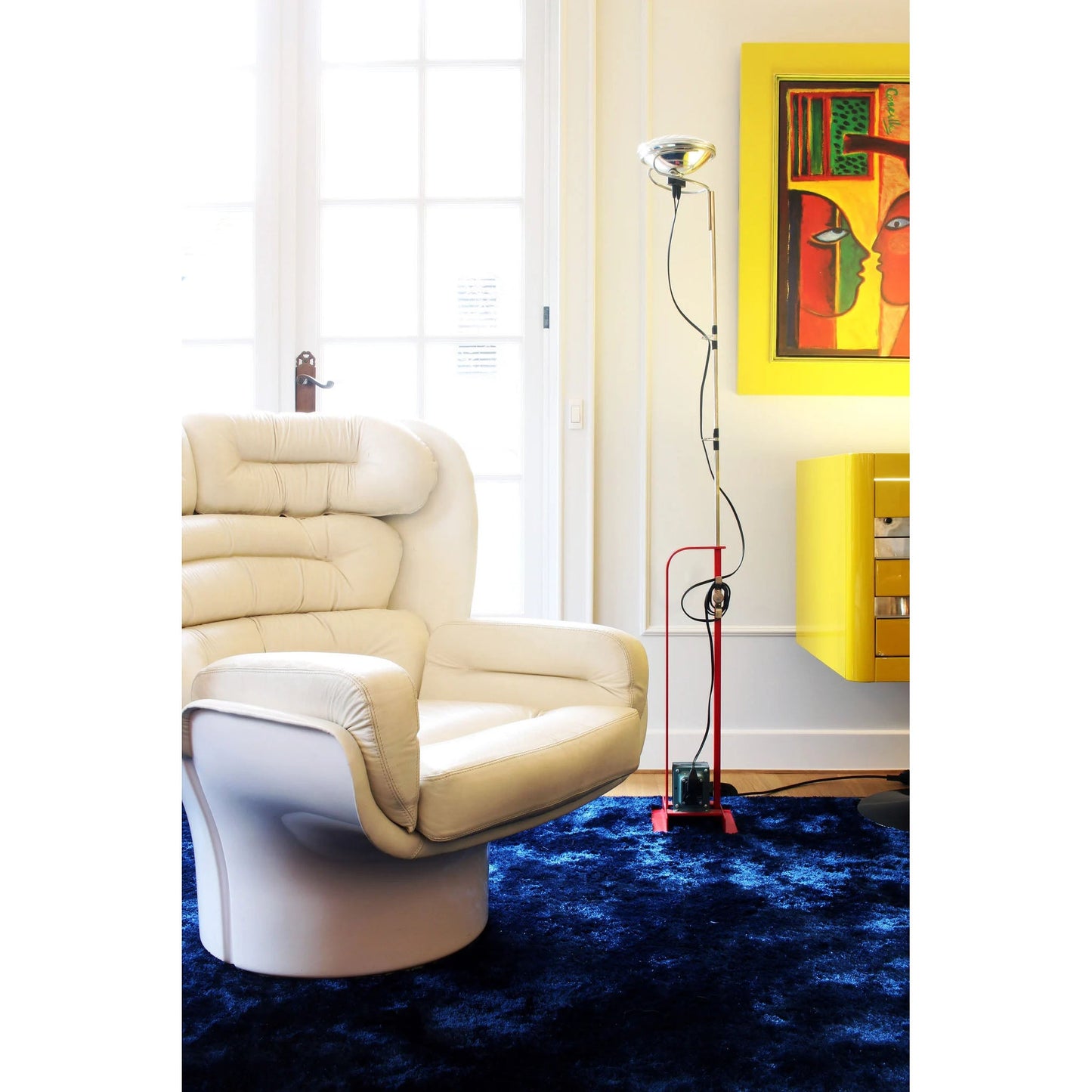 Toio Floor Lamp - Telescopic Stainless Steel & Iron Base Standing Lamp | Industrial Ready-Made Floor Light