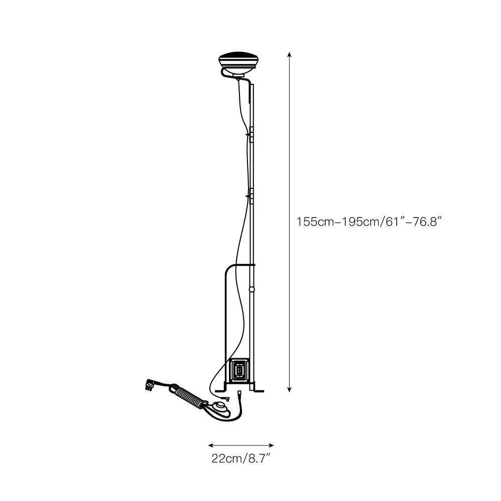 Toio Floor Lamp - Telescopic Stainless Steel & Iron Base Standing Lamp | Industrial Ready-Made Floor Light