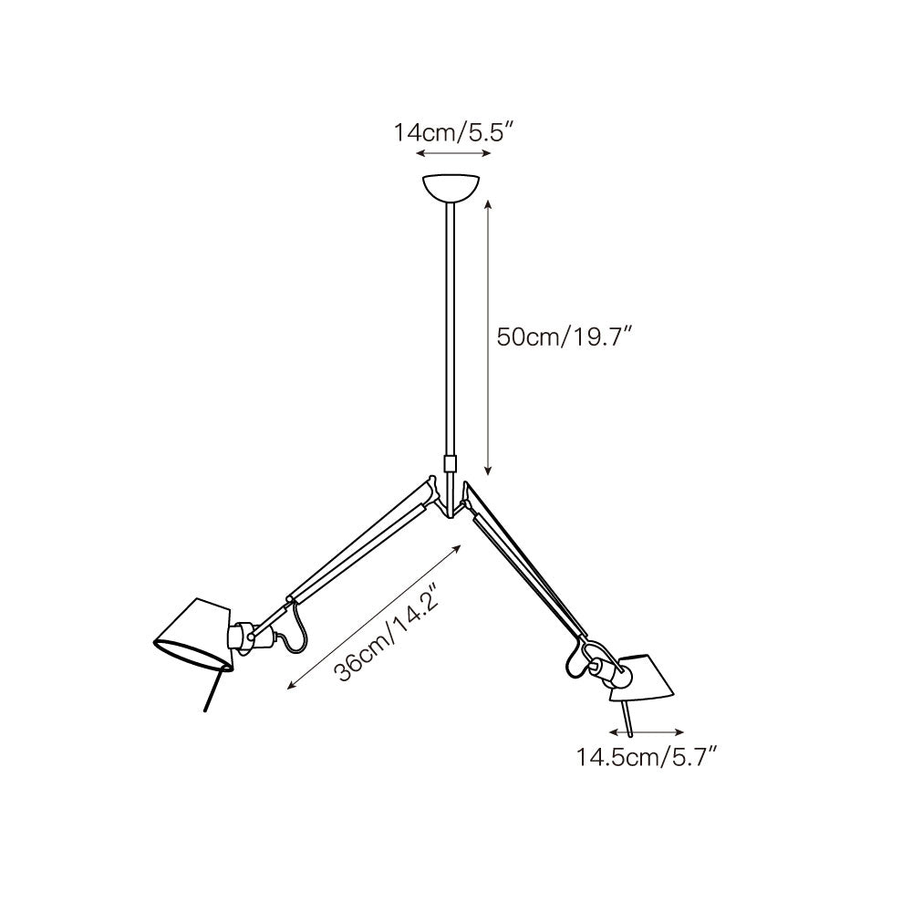 Brady Rocker Arm Pendant Lamp – Adjustable Aluminum Swing-Arm Suspension Light