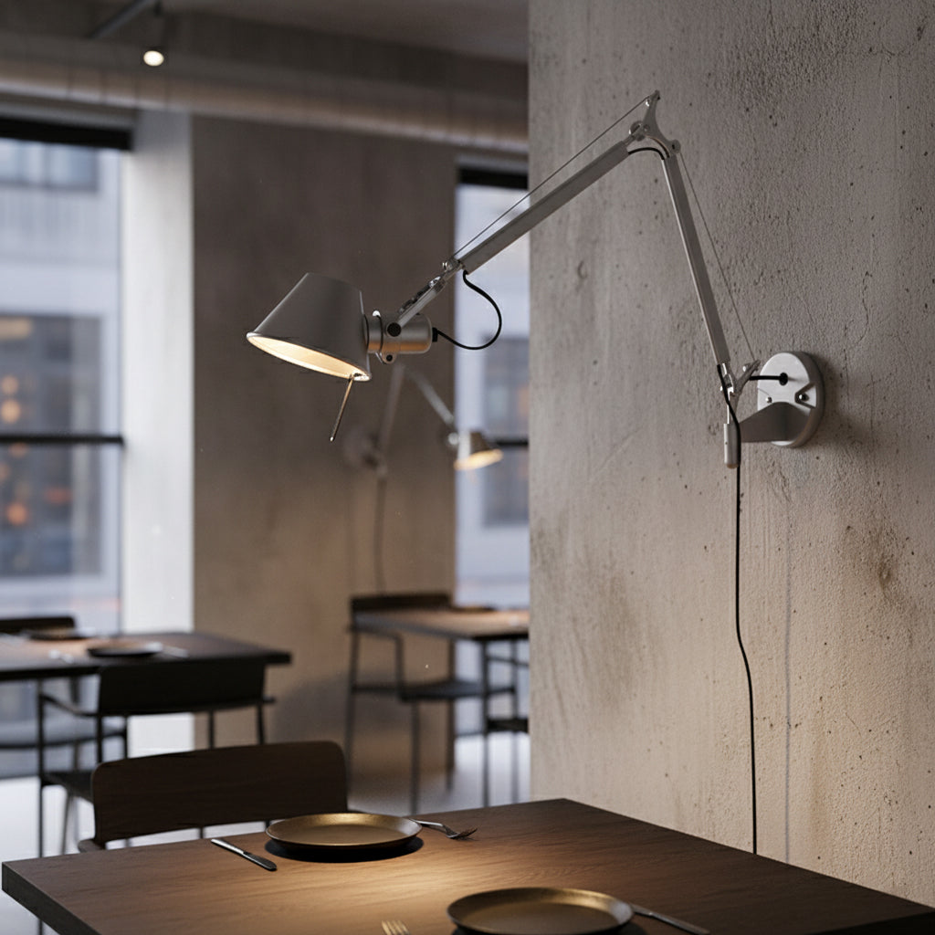 Brady Rocker Arm Plug-in Sconce – Adjustable Aluminum Swing-Arm Reading Wall Light