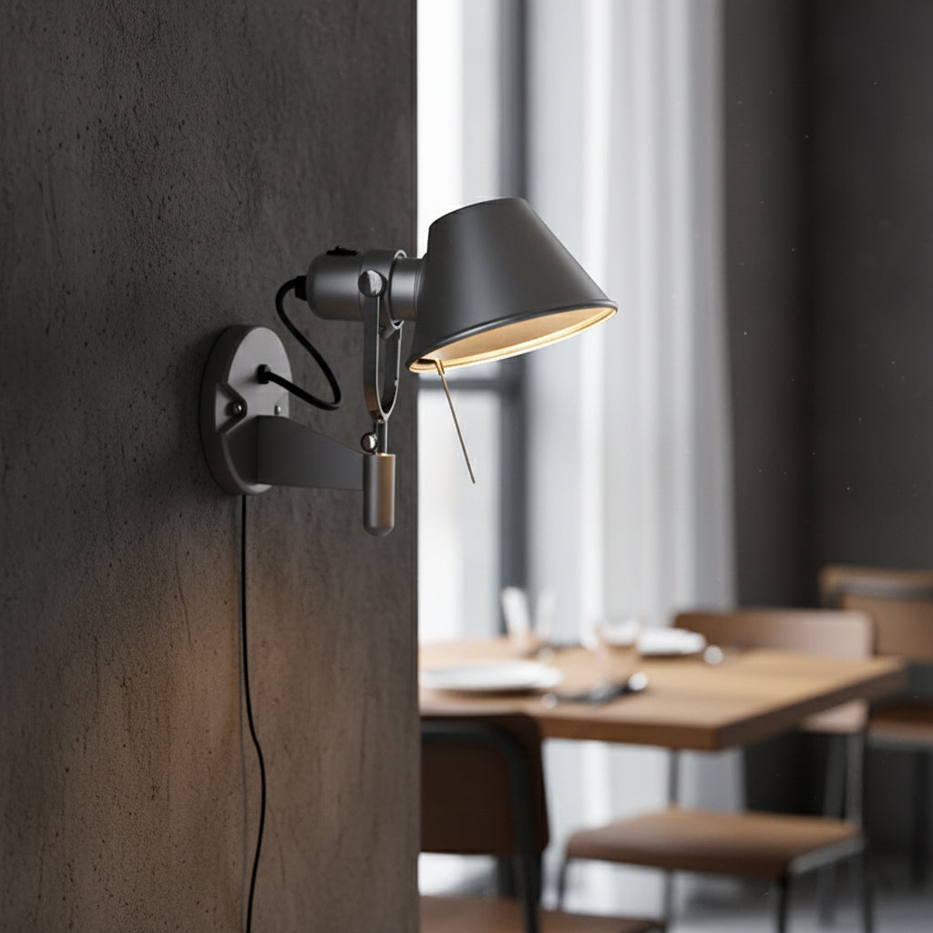 Brady Rocker Arm Plug-in Sconce – Adjustable Aluminum Swing-Arm Reading Wall Light