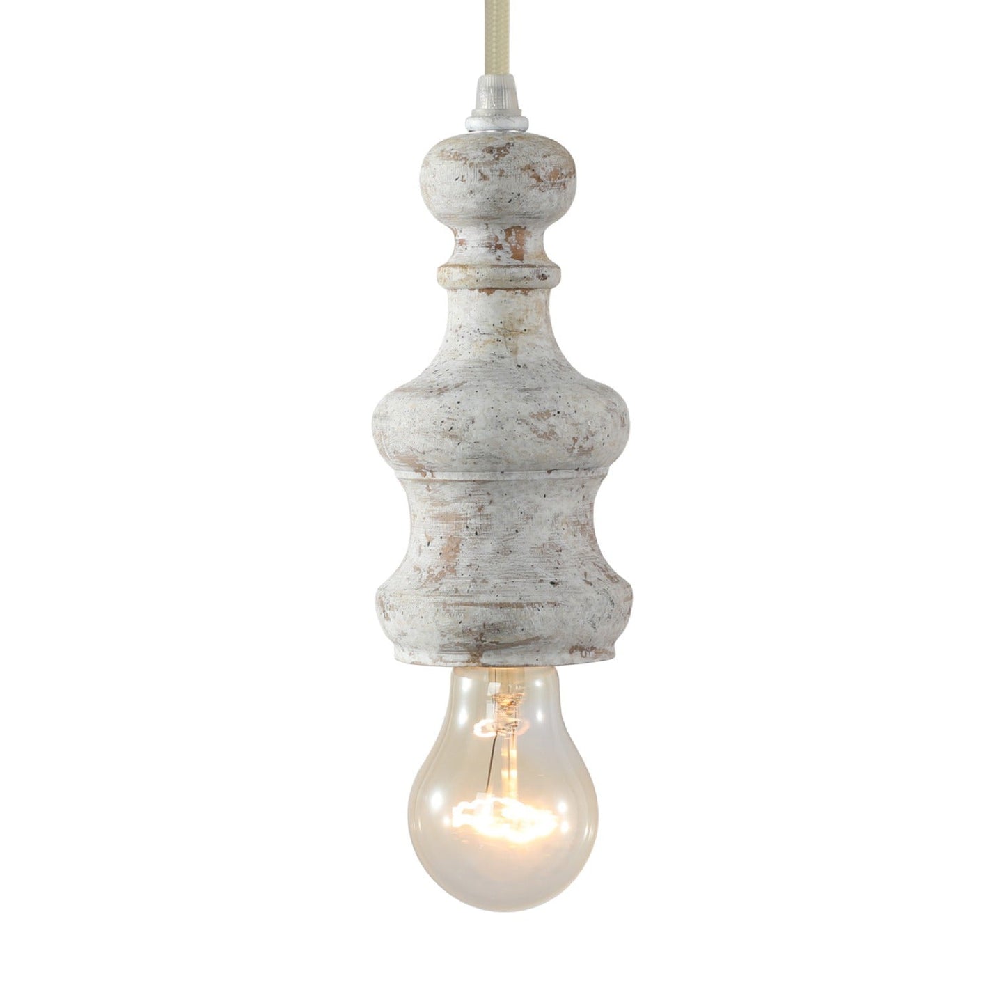Tomiya Wood Swag Lights - Plug-In Carved Wood Pendant Light | Farmhouse Swag Hanging Lamp