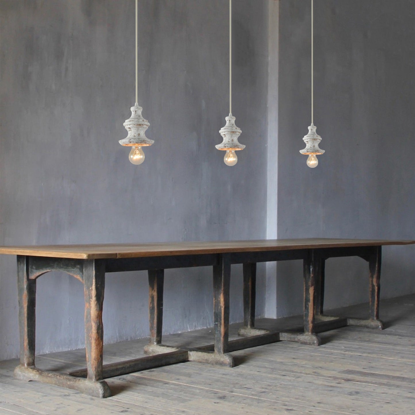 Tomiya Wood Swag Lights - Plug-In Carved Wood Pendant Light | Farmhouse Swag Hanging Lamp