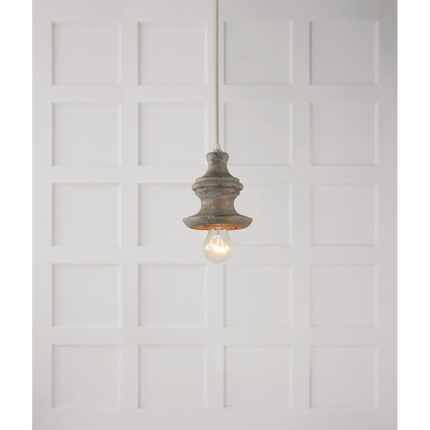 Tomiya Wood Swag Lights - Plug-In Carved Wood Pendant Light | Farmhouse Swag Hanging Lamp