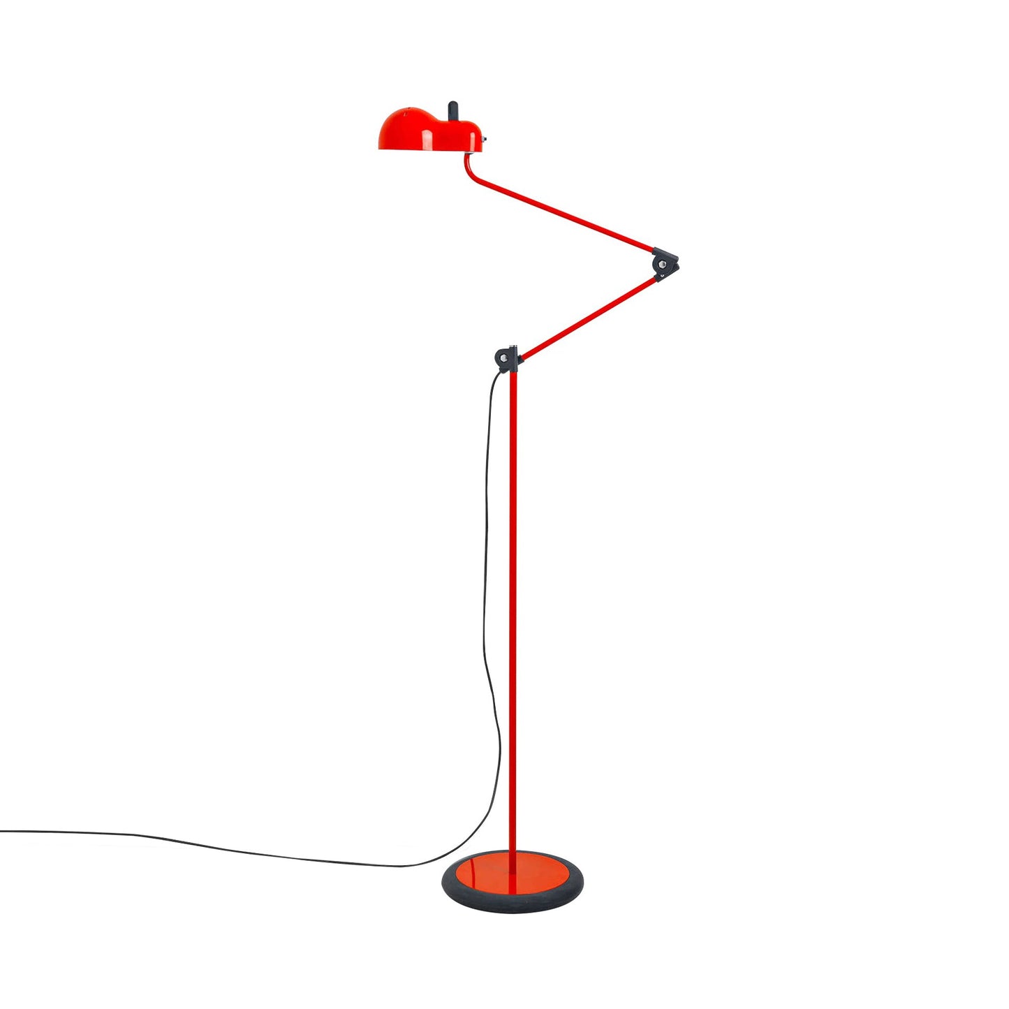 Topo Floor Lamp - Articulated Automotive Metal Standing Lamp | 1960s Vintage Industrial Reading Light
