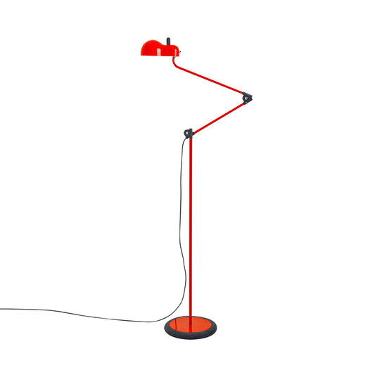 Topo Floor Lamp - Articulated Automotive Metal Standing Lamp | 1960s Vintage Industrial Reading Light