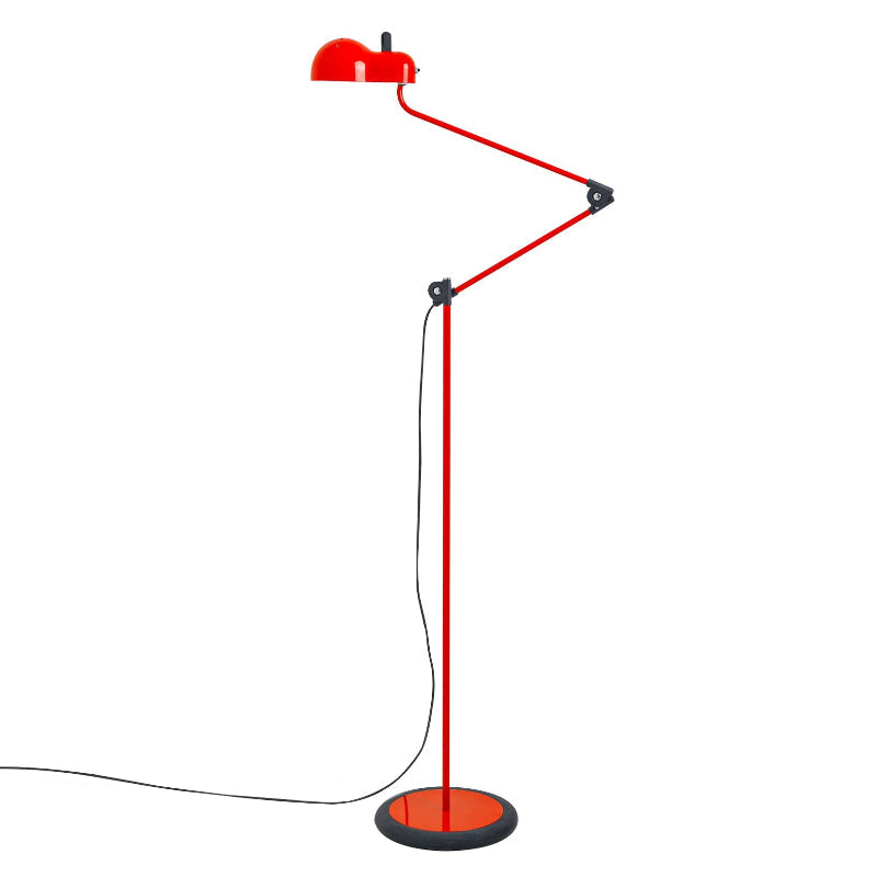 Topo Floor Lamp - Articulated Automotive Metal Standing Lamp | 1960s Vintage Industrial Reading Light