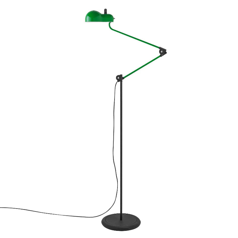 Topo Floor Lamp - Articulated Automotive Metal Standing Lamp | 1960s Vintage Industrial Reading Light