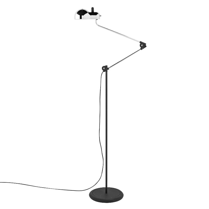 Topo Floor Lamp - Articulated Automotive Metal Standing Lamp | 1960s Vintage Industrial Reading Light
