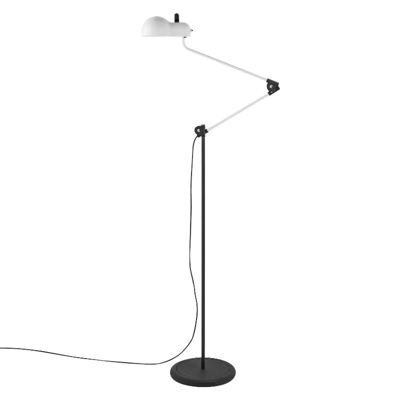 Topo Floor Lamp - Articulated Automotive Metal Standing Lamp | 1960s Vintage Industrial Reading Light