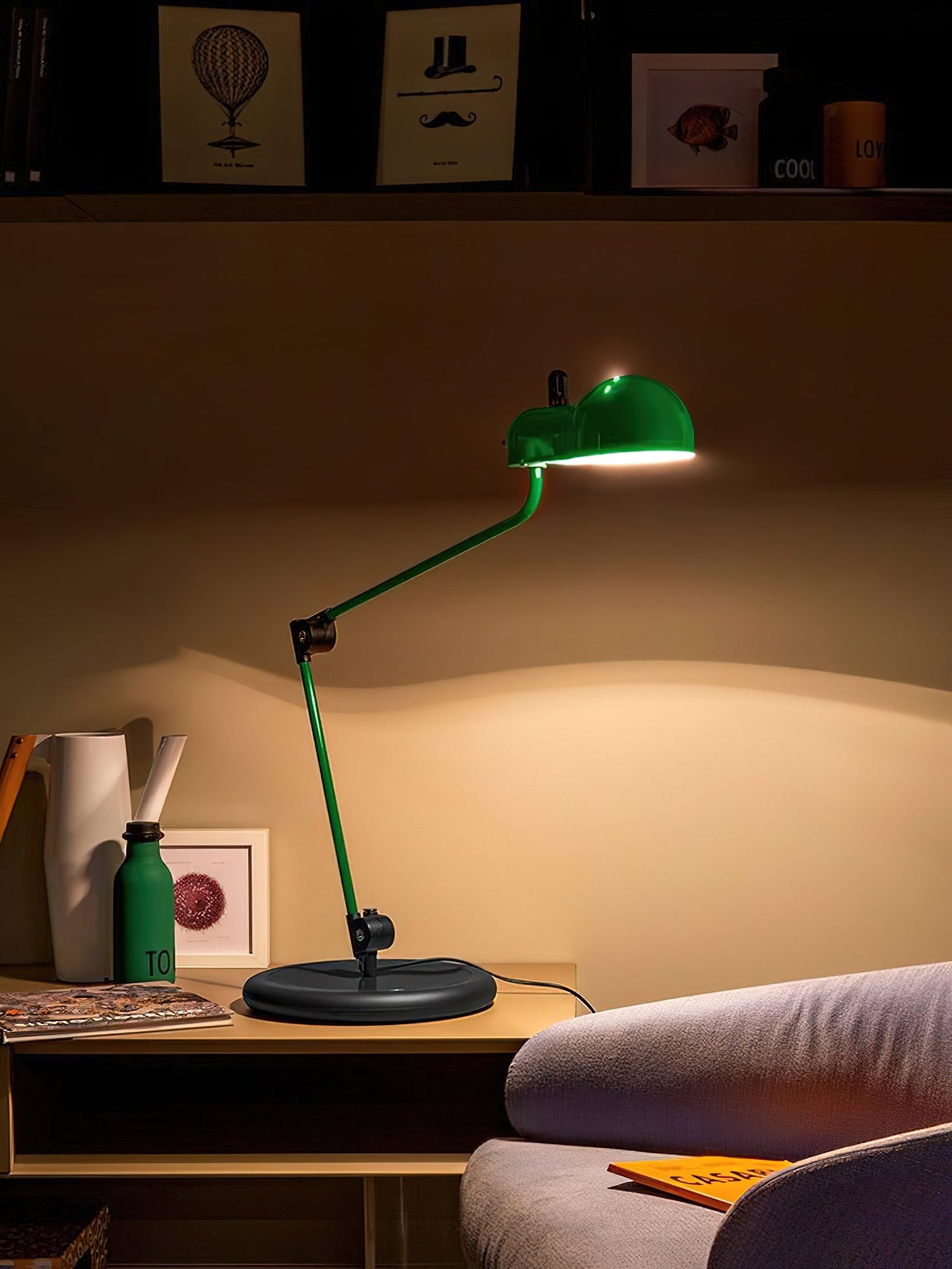 Topo Table Lamp - Articulated Automotive Metal Desk Lamp | 1960s Vintage Industrial Task Light