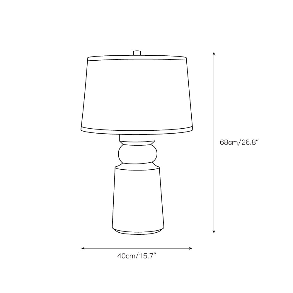Totem Natural Wood Table Lamp - Sculpted Solid Wood Accent Lamp | Rustic Oatmeal Drum Shade Desk Light