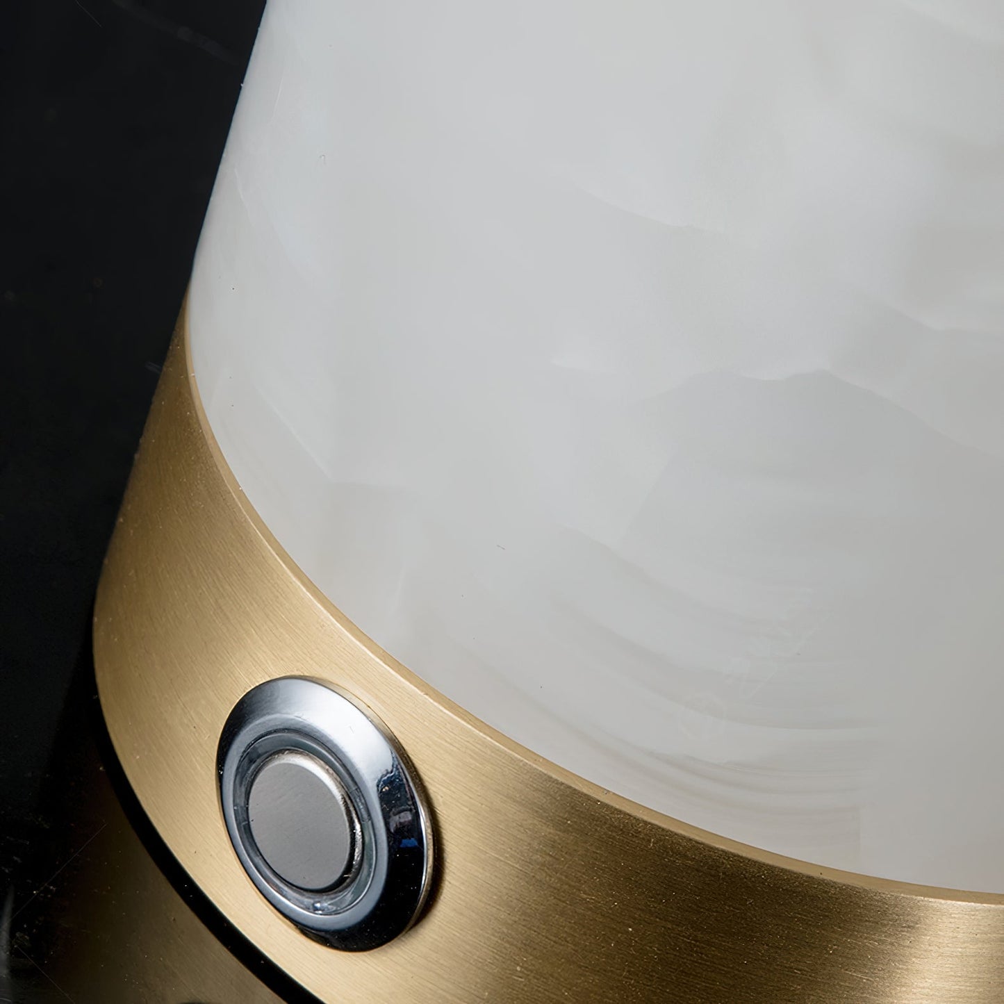 Totem Alabaster Table Lamp (Built-in Battery) - Rechargeable Spanish Stone Accent Light | Cordless Brass Mini Desk Lamp