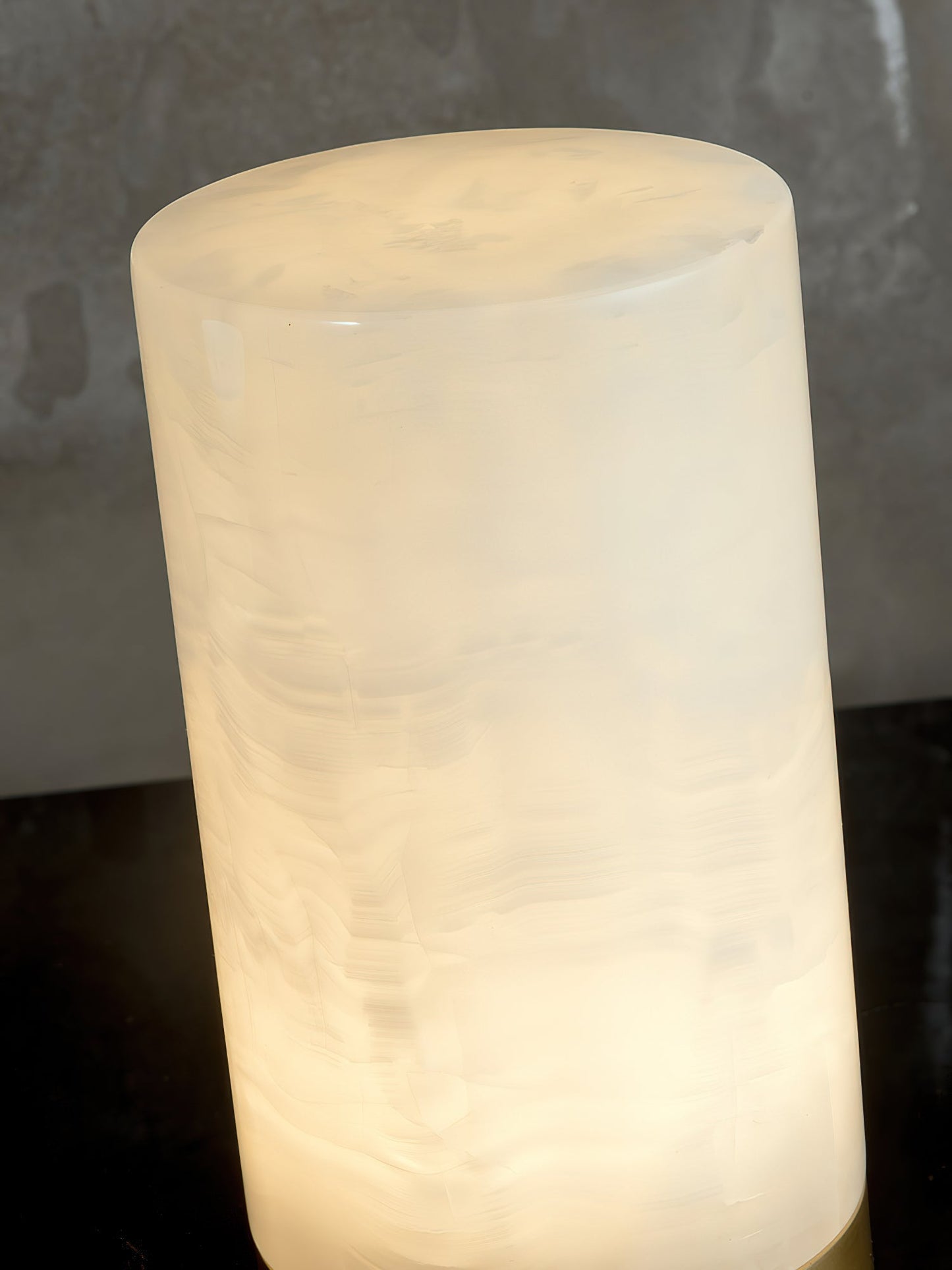 Totem Alabaster Table Lamp (Built-in Battery) - Rechargeable Spanish Stone Accent Light | Cordless Brass Mini Desk Lamp