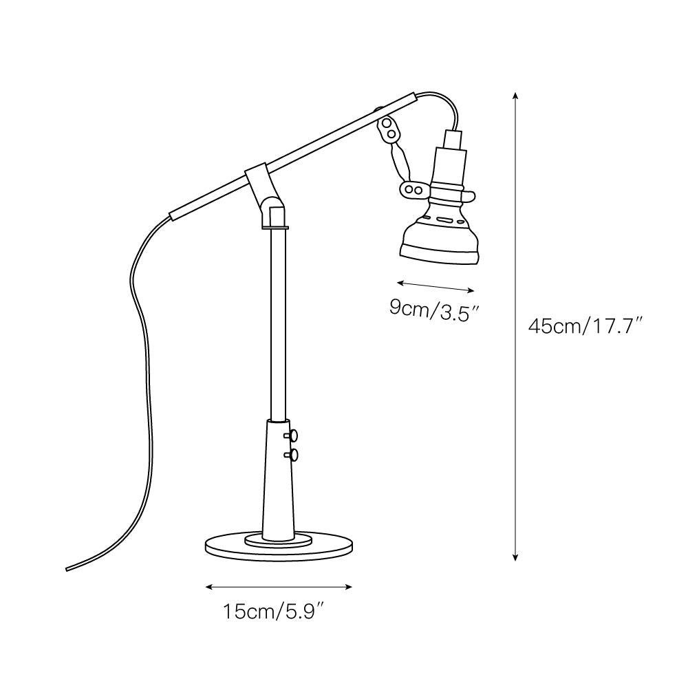 Totham Table Lamp - Vintage Die-Cast Aluminum Desk Lamp | Retro Industrial Black Reading Light