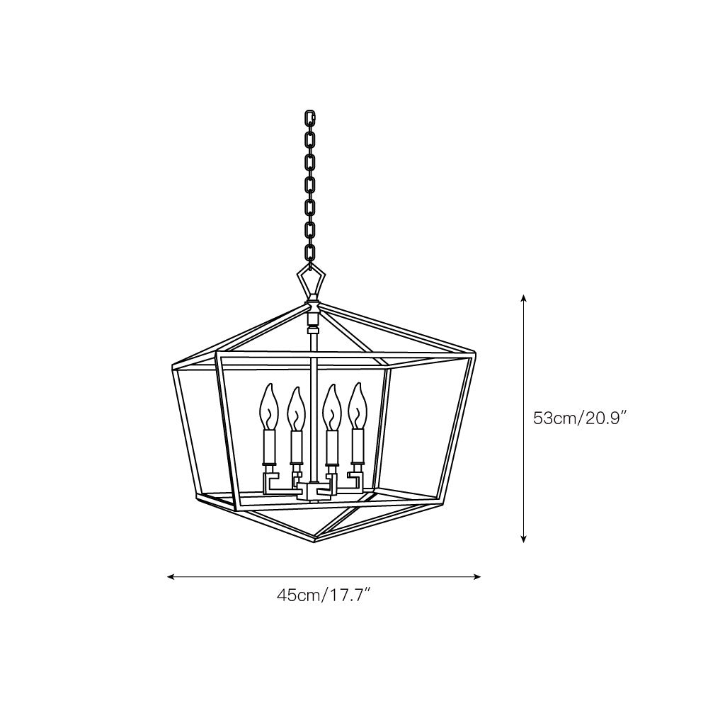 Townsend Pendant Lamp - 4-Light Open Cage Lantern Light | Modern Casual E12/E14 Foyer & Kitchen Pendant