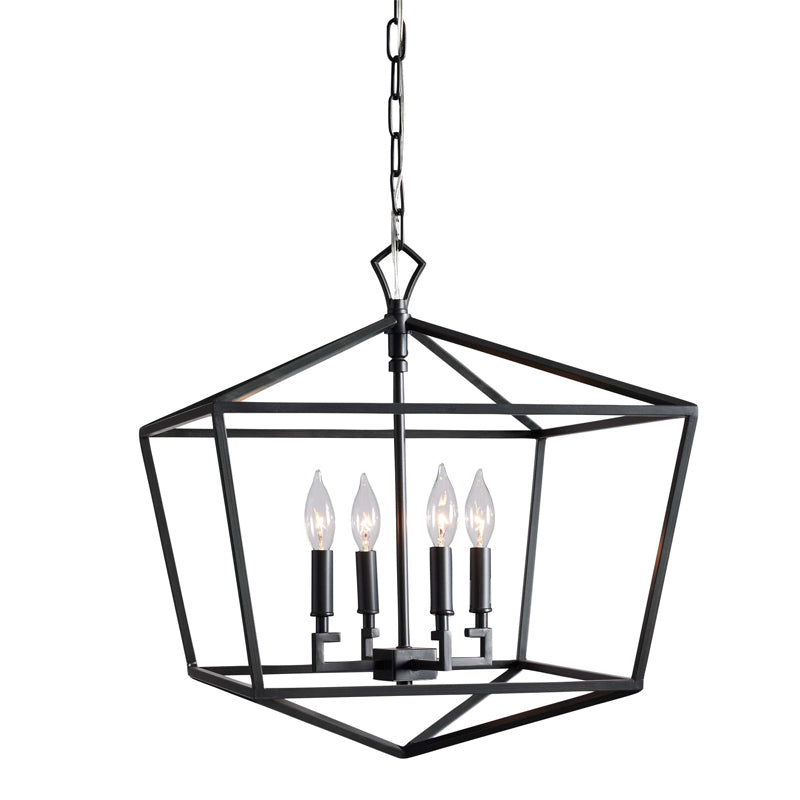 Townsend Pendant Lamp - 4-Light Open Cage Lantern Light | Modern Casual E12/E14 Foyer & Kitchen Pendant