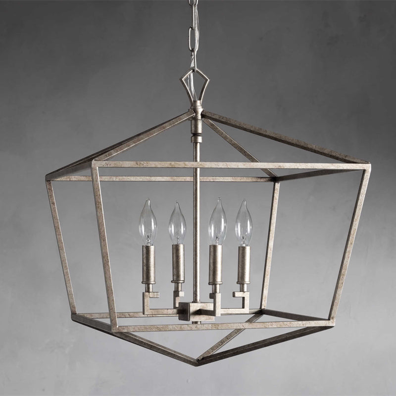 Townsend Pendant Lamp - 4-Light Open Cage Lantern Light | Modern Casual E12/E14 Foyer & Kitchen Pendant