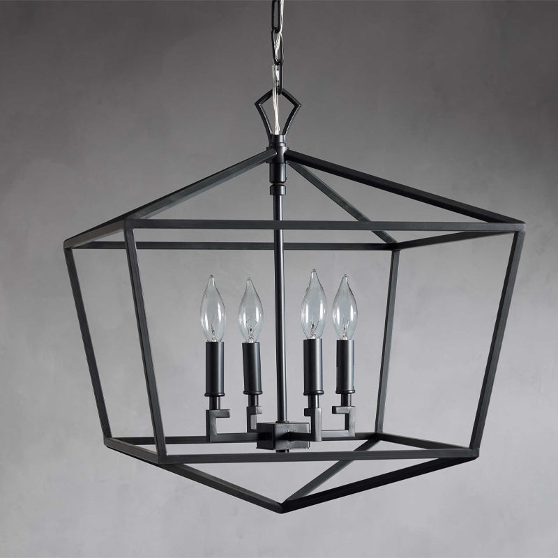 Townsend Pendant Lamp - 4-Light Open Cage Lantern Light | Modern Casual E12/E14 Foyer & Kitchen Pendant