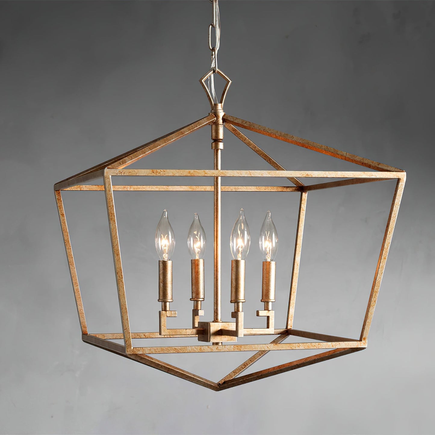 Townsend Pendant Lamp - 4-Light Open Cage Lantern Light | Modern Casual E12/E14 Foyer & Kitchen Pendant