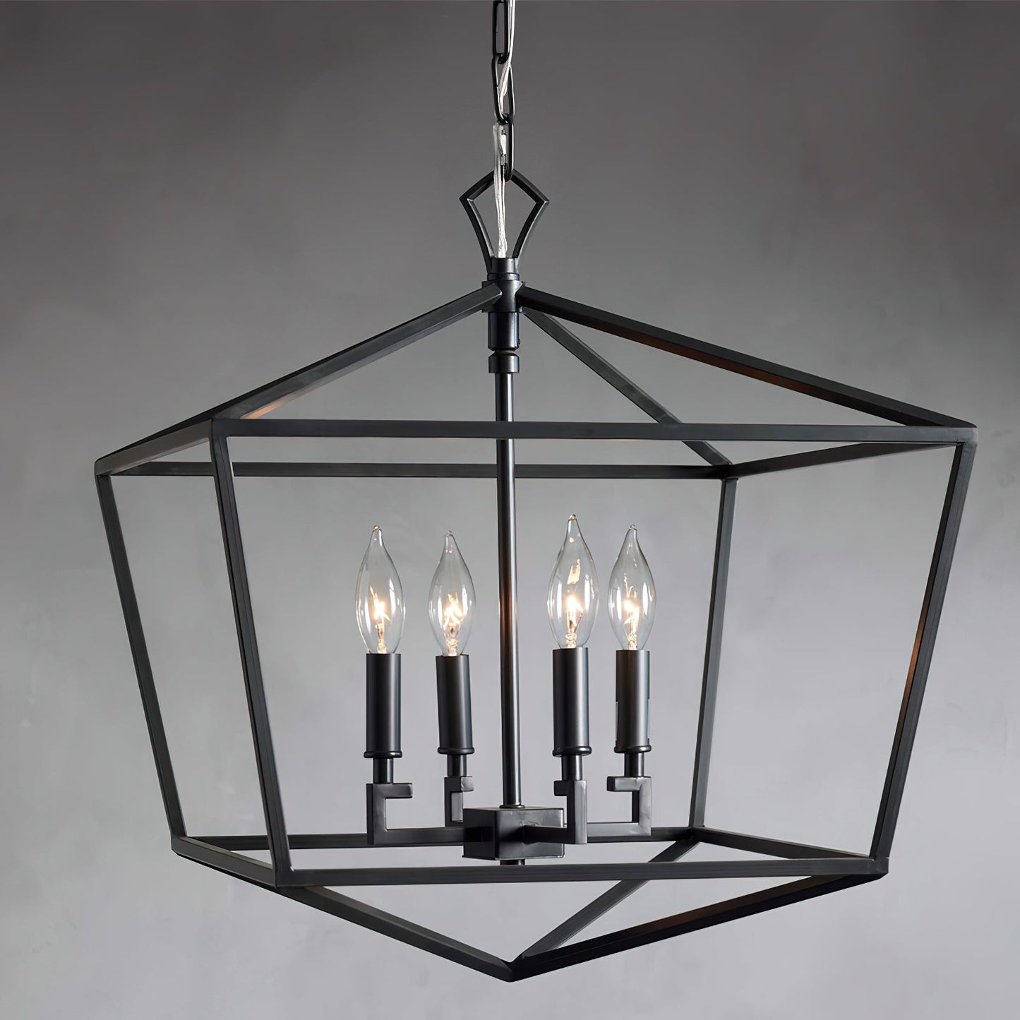 Townsend Pendant Lamp - 4-Light Open Cage Lantern Light | Modern Casual E12/E14 Foyer & Kitchen Pendant