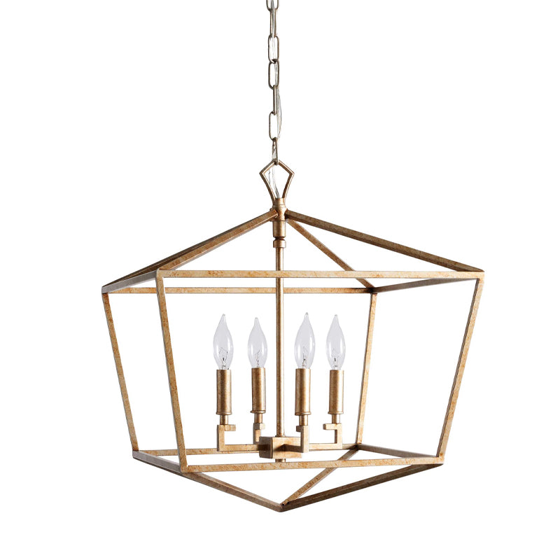 Townsend Pendant Lamp - 4-Light Open Cage Lantern Light | Modern Casual E12/E14 Foyer & Kitchen Pendant