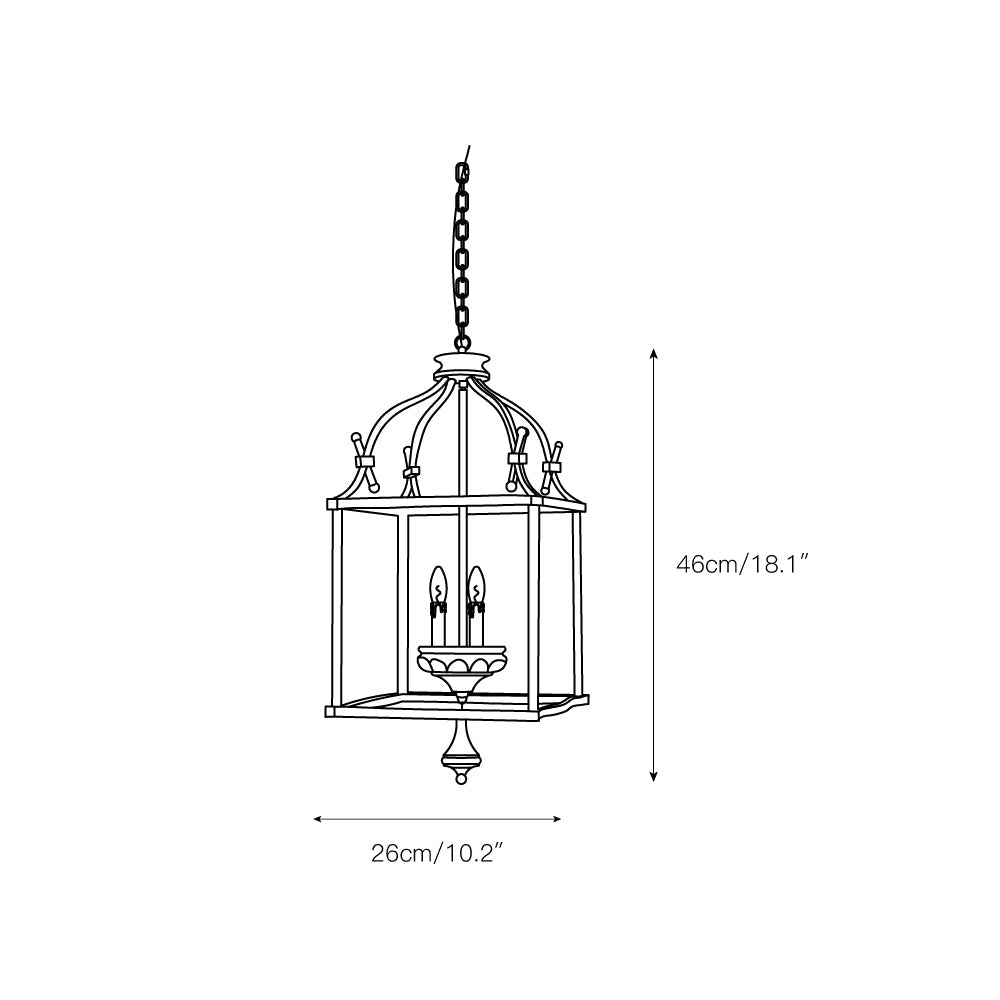 Traditional Birdcage Chandelier - Hand-Carved Wood & Iron Pendant Light | Vintage Rustic Candelabra Hanging Lamp