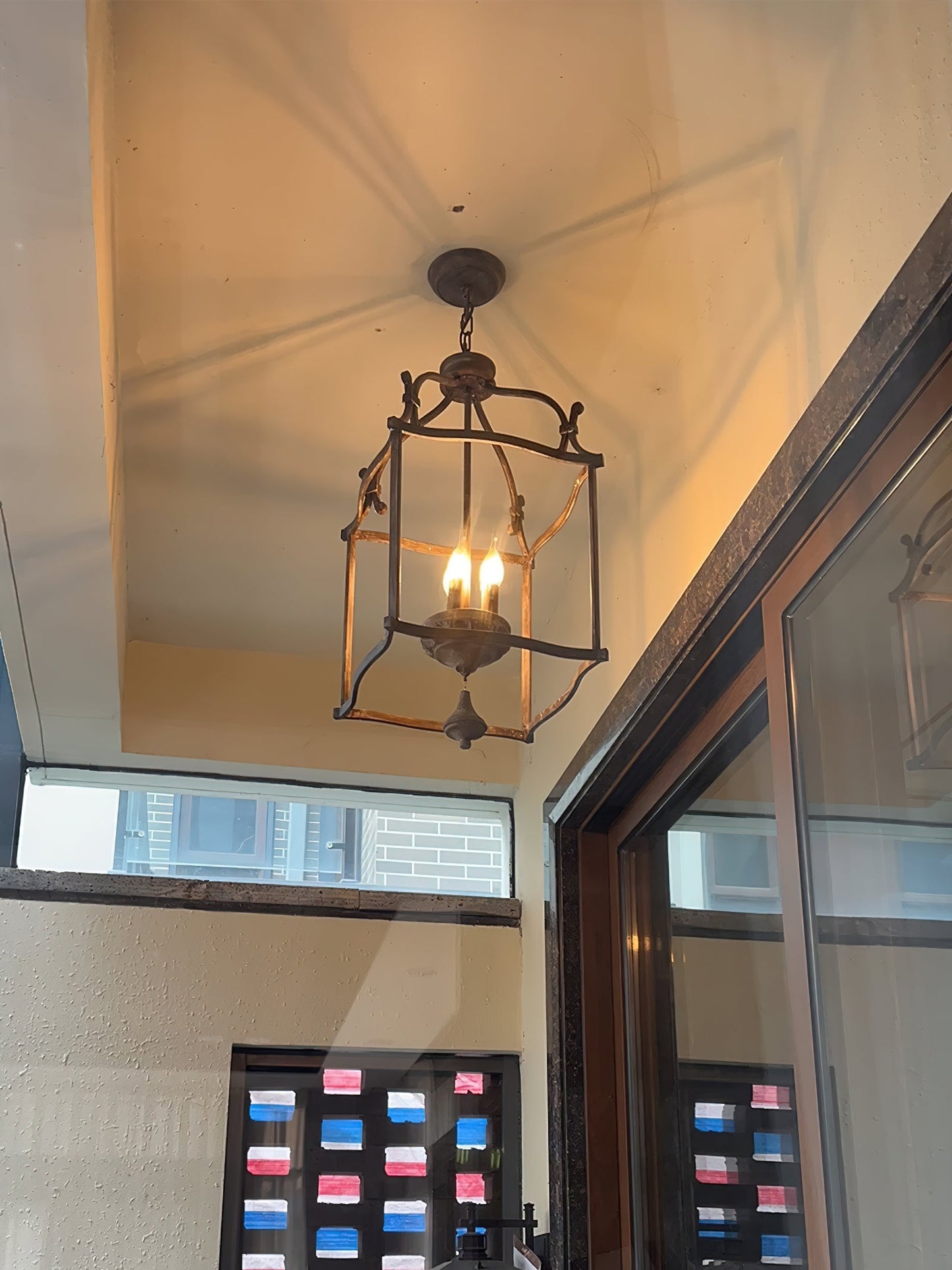 Traditional Birdcage Chandelier - Hand-Carved Wood & Iron Pendant Light | Vintage Rustic Candelabra Hanging Lamp