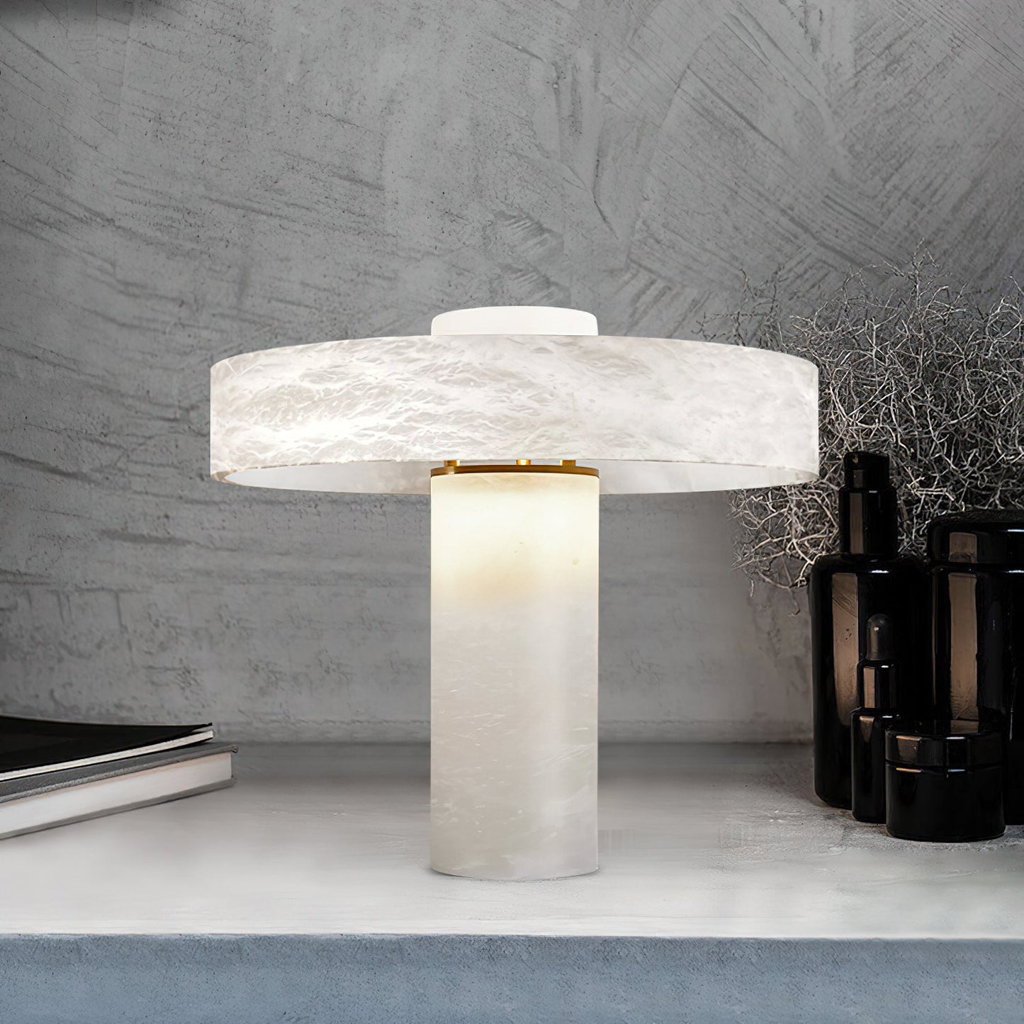Tramonto Alabaster Table Lamp - Spanish Natural Stone Accent Lamp | Modern Rustic E26/E27 Desk Light
