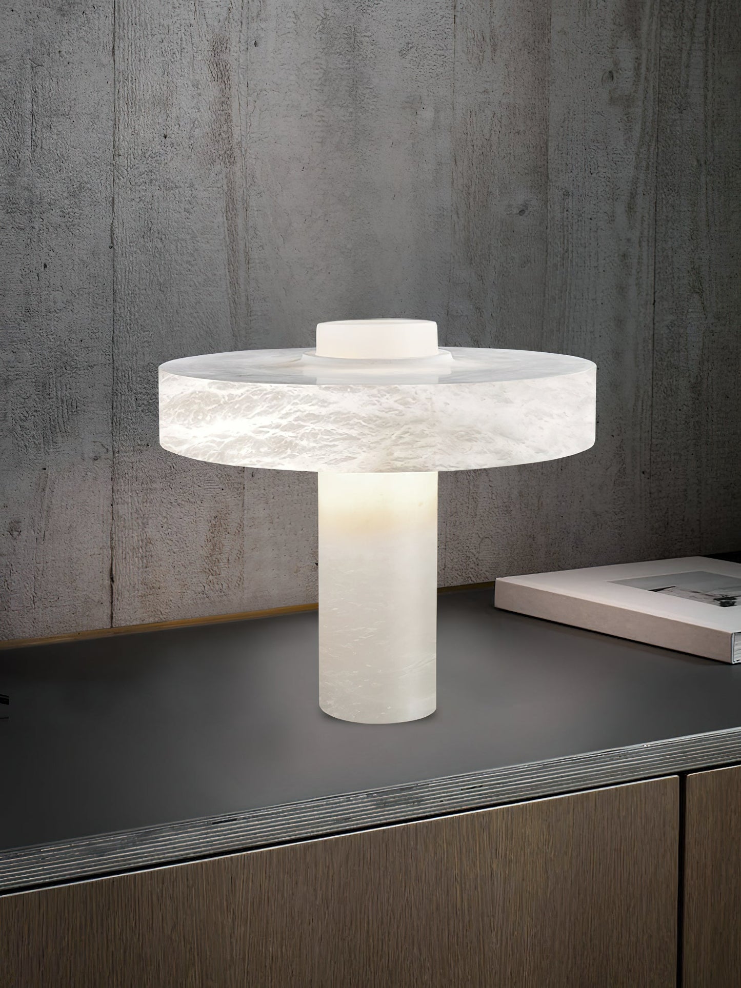 Tramonto Alabaster Table Lamp - Spanish Natural Stone Accent Lamp | Modern Rustic E26/E27 Desk Light