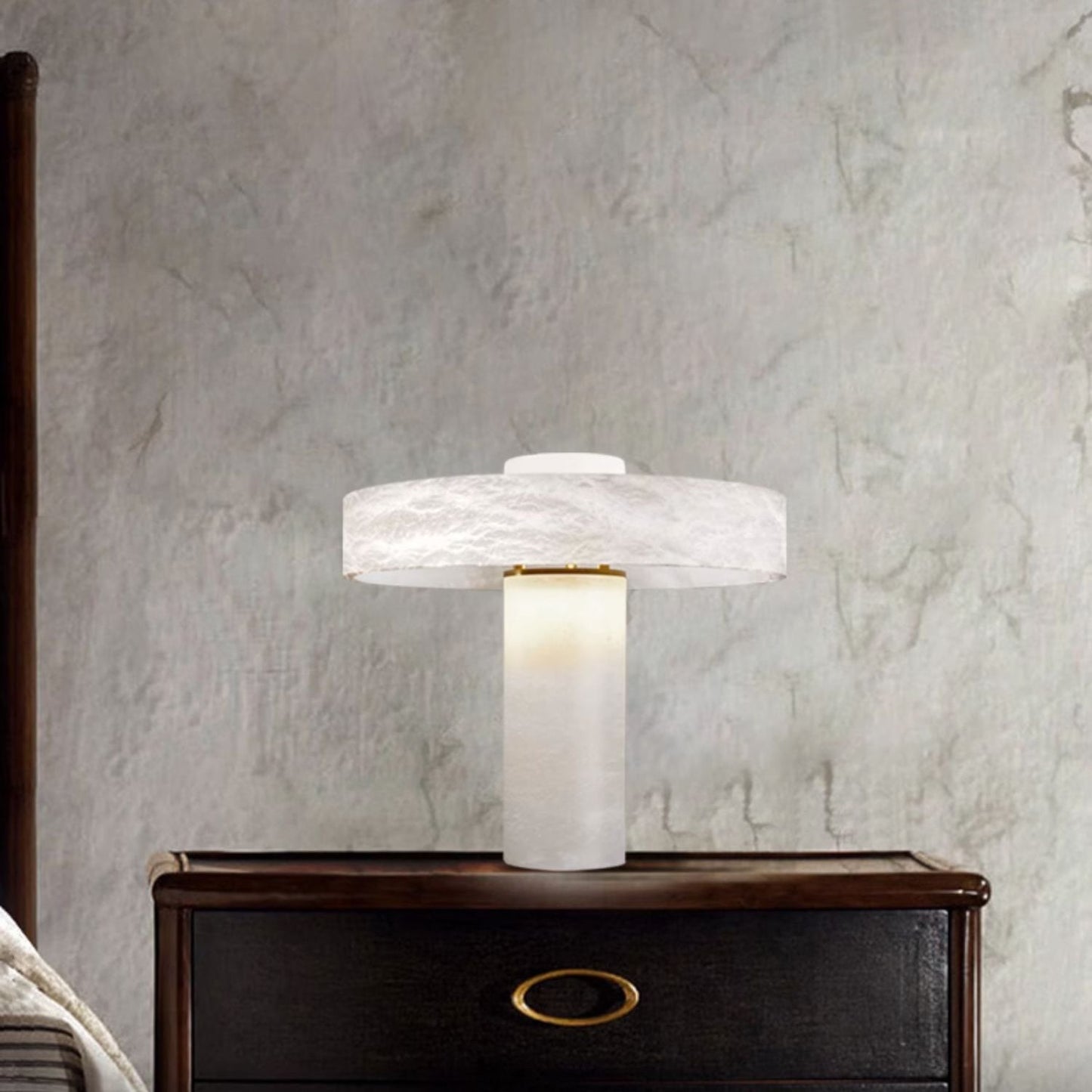 Tramonto Alabaster Table Lamp - Spanish Natural Stone Accent Lamp | Modern Rustic E26/E27 Desk Light