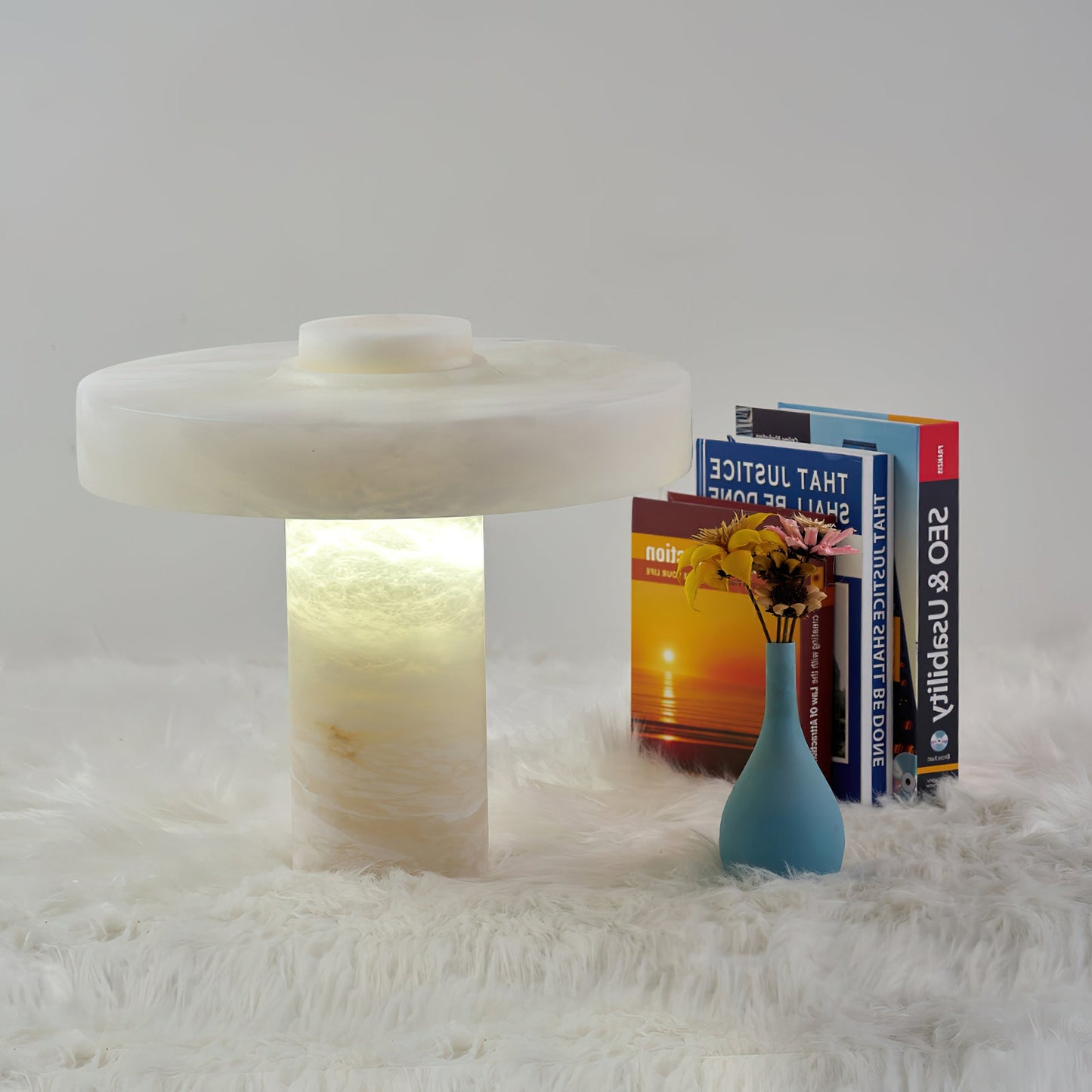 Tramonto Alabaster Table Lamp - Spanish Natural Stone Accent Lamp | Modern Rustic E26/E27 Desk Light