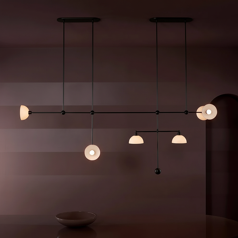 Trapeze Chandelier - Sculptural Suspended Bowl Pendant Light | Modern Architectural G9 Chandelier