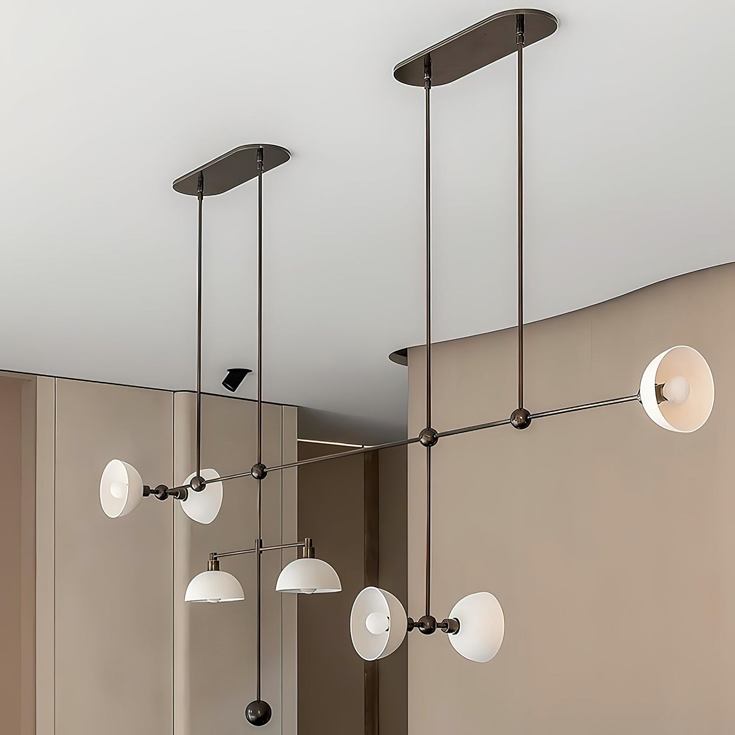 Trapeze Chandelier - Sculptural Suspended Bowl Pendant Light | Modern Architectural G9 Chandelier