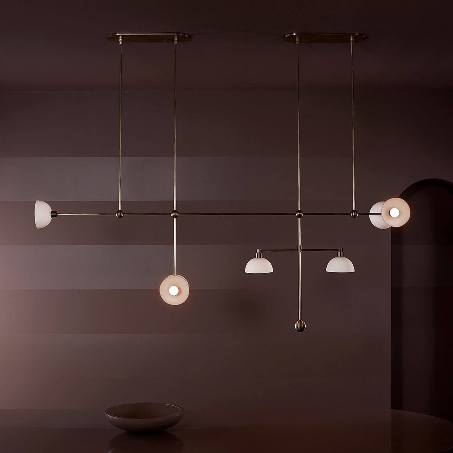 Trapeze Chandelier - Sculptural Suspended Bowl Pendant Light | Modern Architectural G9 Chandelier