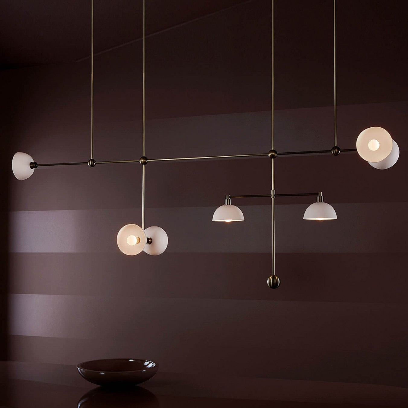 Trapeze Chandelier - Sculptural Suspended Bowl Pendant Light | Modern Architectural G9 Chandelier