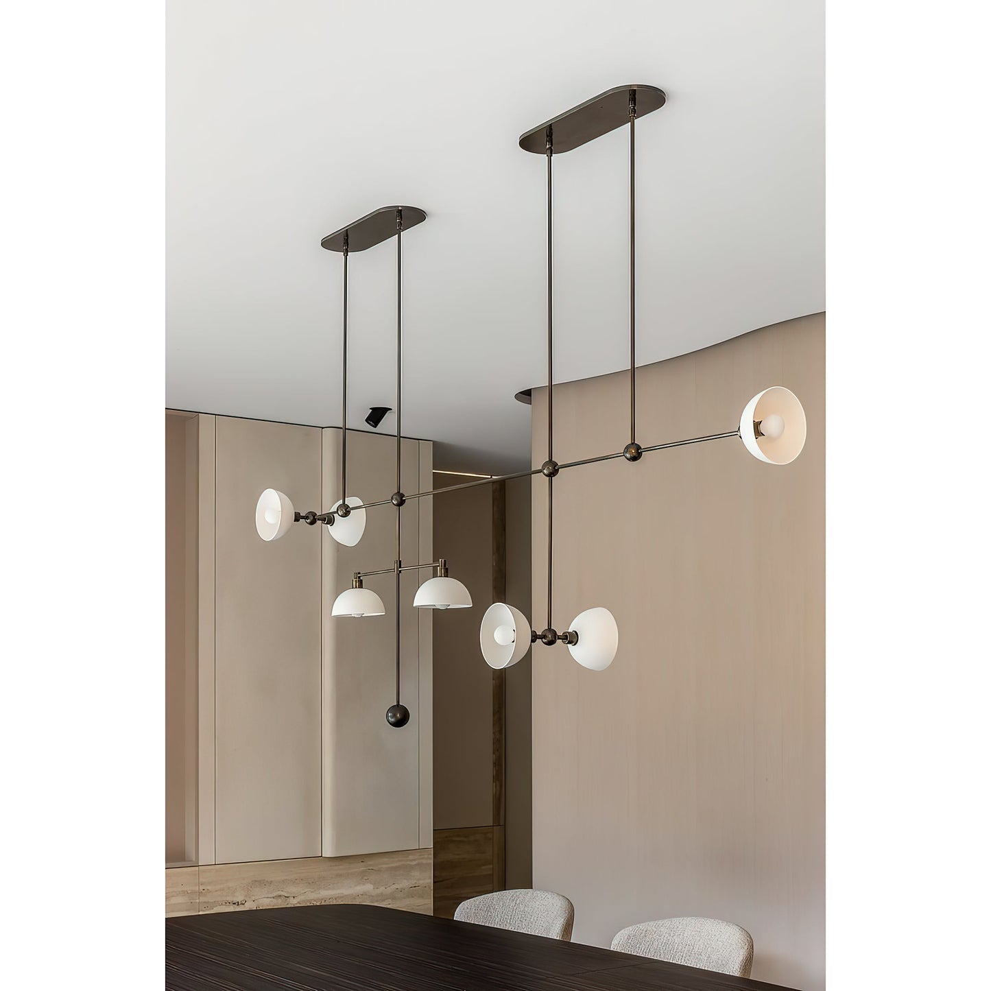 Trapeze Chandelier - Sculptural Suspended Bowl Pendant Light | Modern Architectural G9 Chandelier