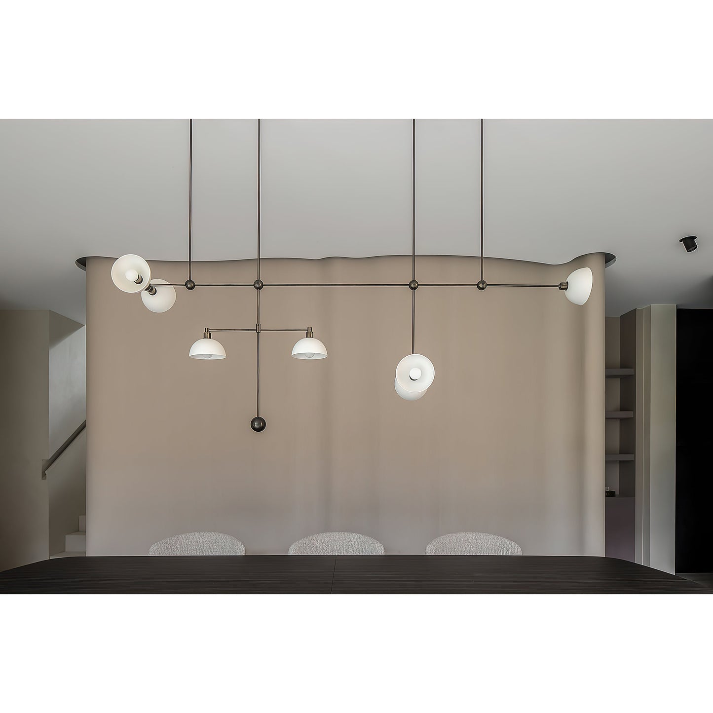 Trapeze Chandelier - Sculptural Suspended Bowl Pendant Light | Modern Architectural G9 Chandelier