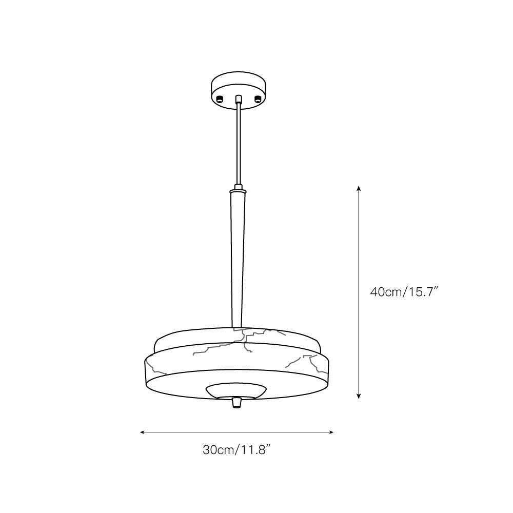 Trave Alabaster Pendant Lamp - Classic Natural Stone Speakeasy Light | Vintage Minimalist E26/E27 Pendant