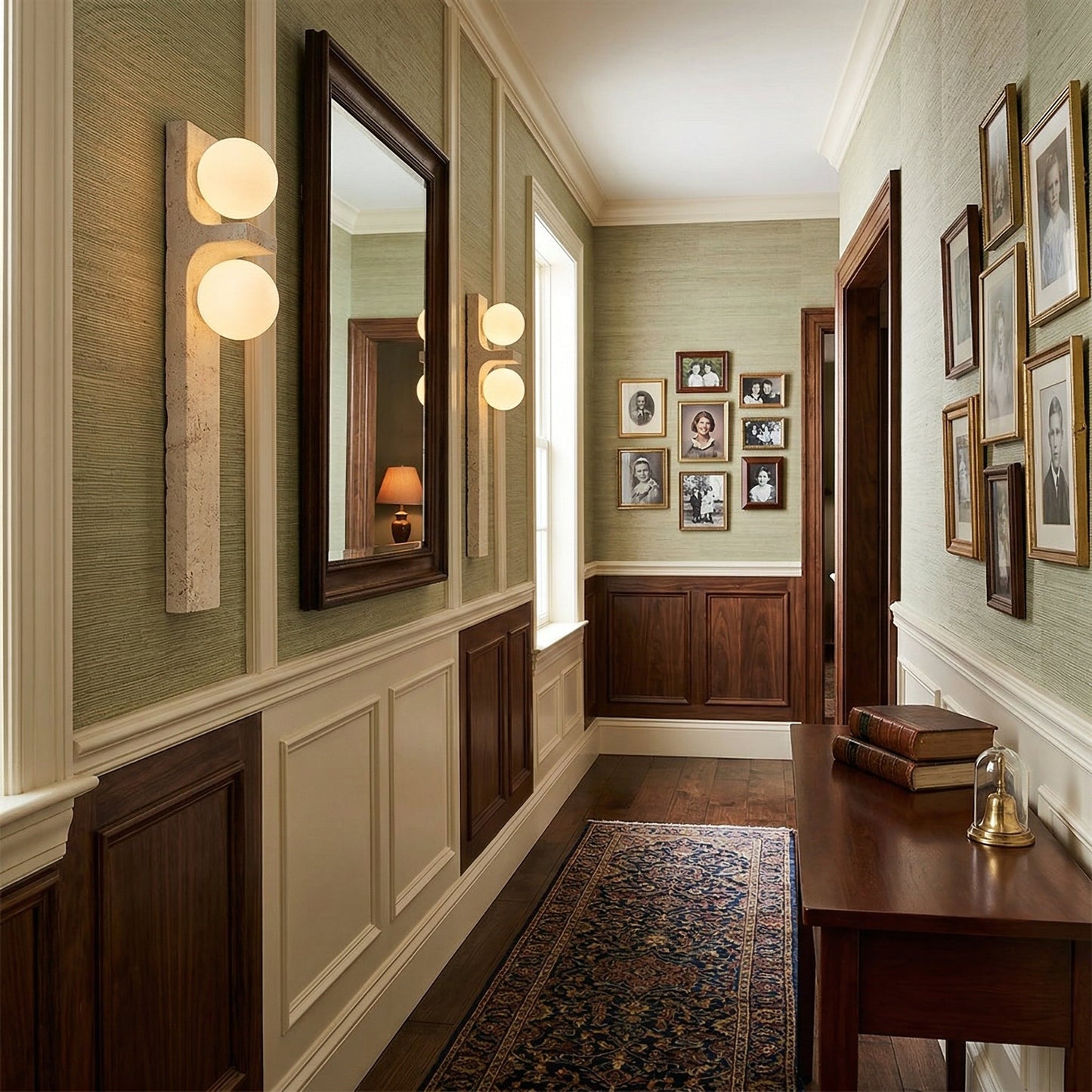 Asymmetrical Travertine Wall Sconce | Luxury 20-Inch Natural Stone & Glass Light