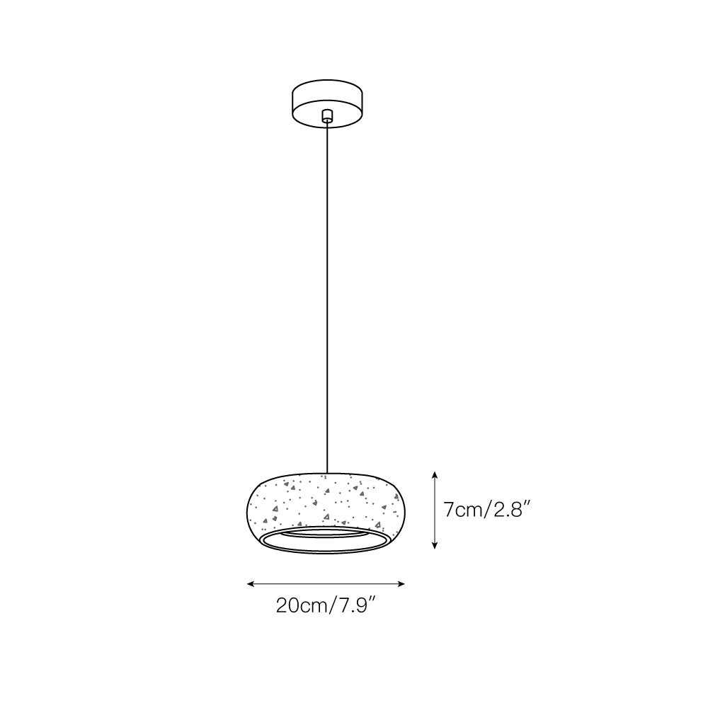 Travertine Drum Pendant Lamp - Natural Stone Disk Light | TRIAC Dimmable Integrated LED Island Pendant