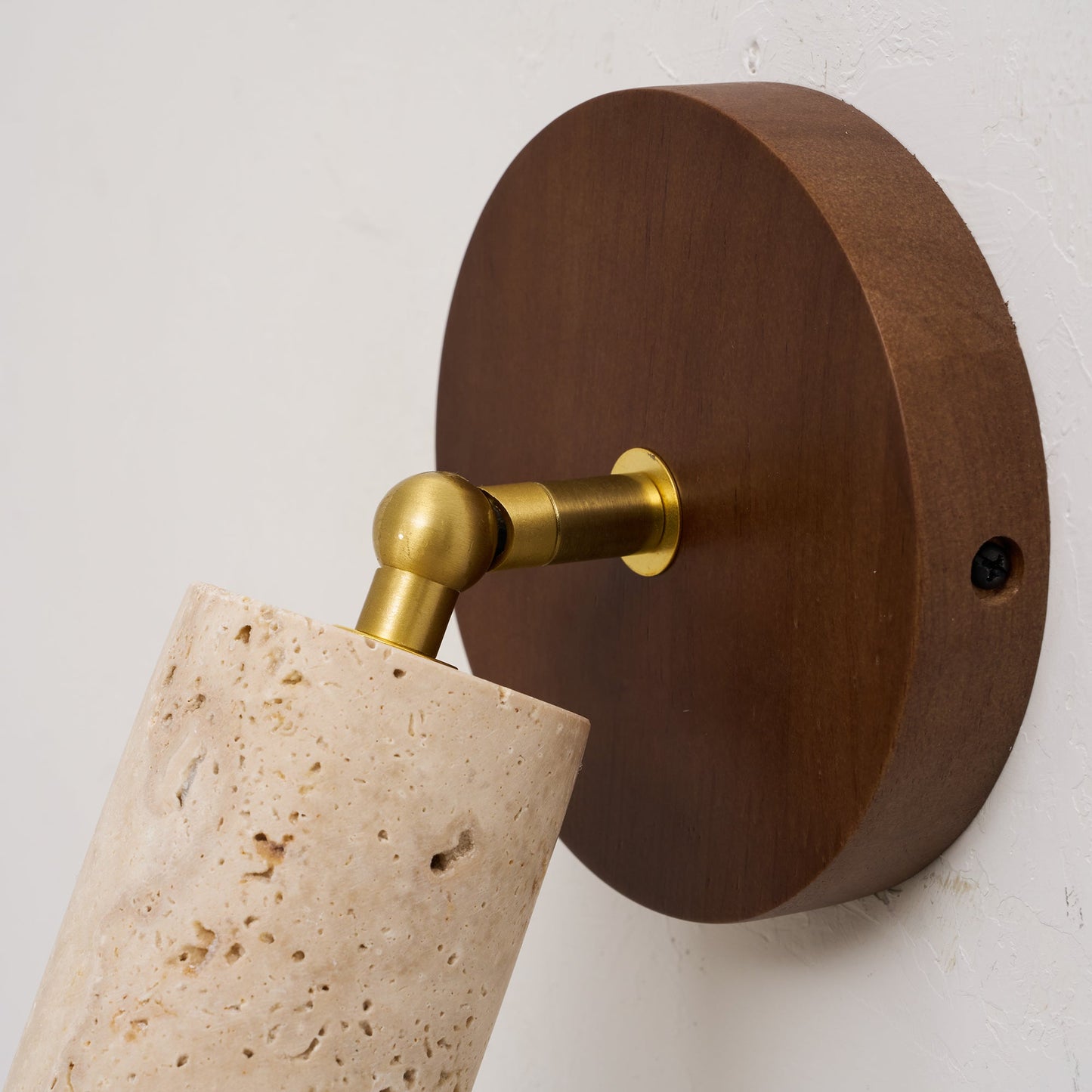 Travertine Mireille Wall Lamp - Pivoting Natural Stone Cylinder Spotlight | Adjustable E26/E27 Wall & Ceiling Light