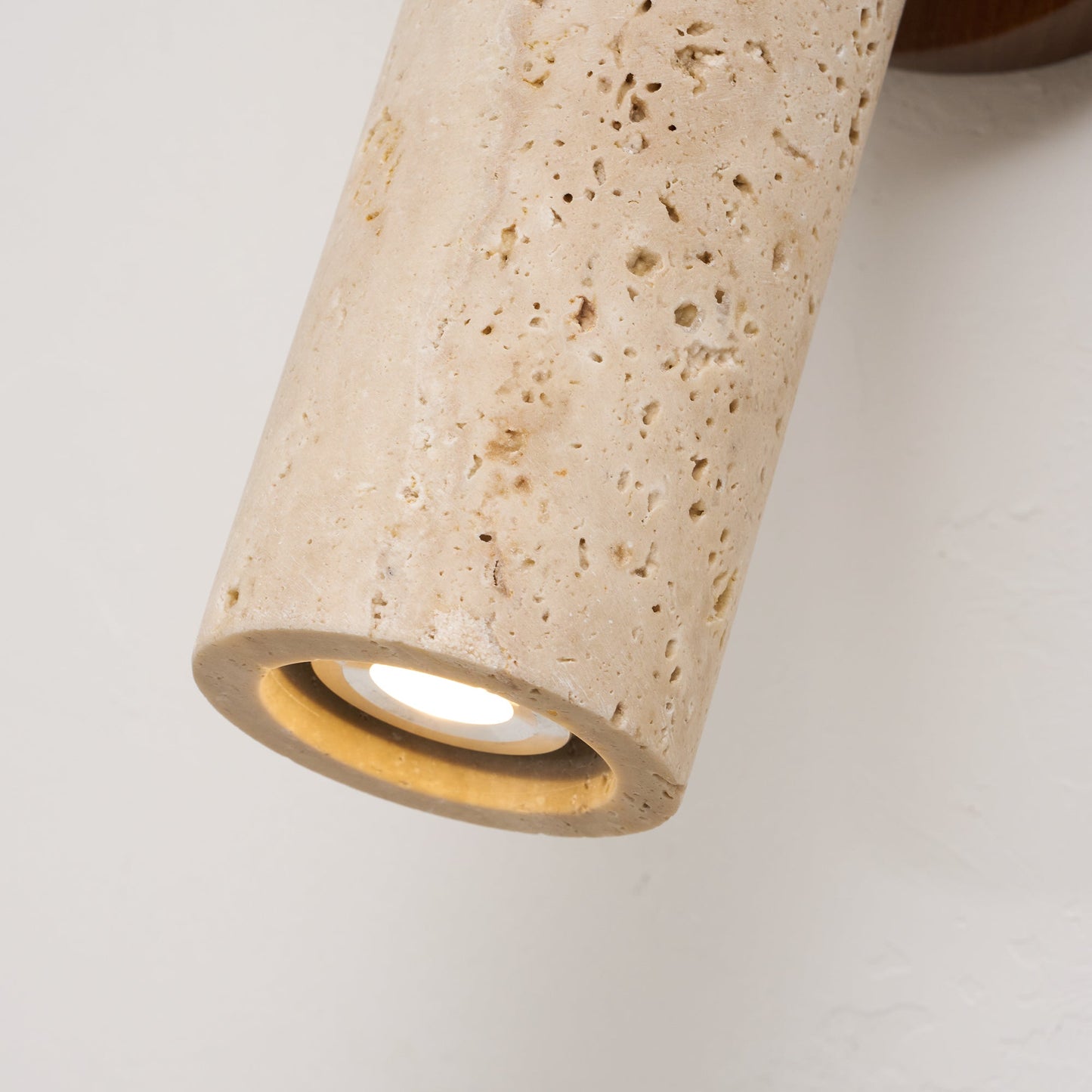 Travertine Mireille Wall Lamp - Pivoting Natural Stone Cylinder Spotlight | Adjustable E26/E27 Wall & Ceiling Light